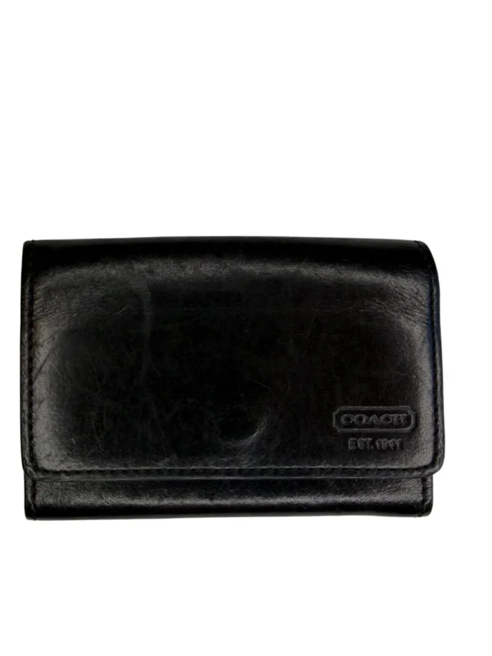 Vintage Coach Black Leather Card Holder Wallet